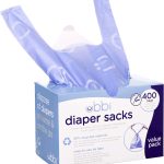 Ubbi Disposable Diaper Sacks, Lavender Scented, Easy-To-Tie Tabs, Diaper Disposal or Pet Waste Bags, 200 Count